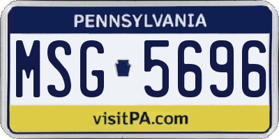 PA license plate MSG5696