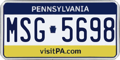 PA license plate MSG5698