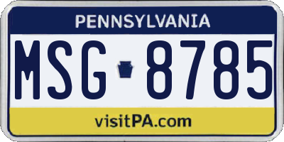 PA license plate MSG8785