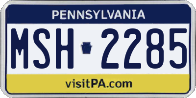 PA license plate MSH2285