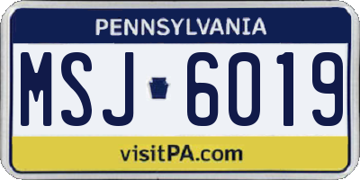 PA license plate MSJ6019