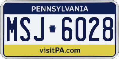 PA license plate MSJ6028