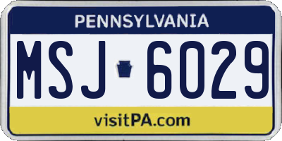 PA license plate MSJ6029