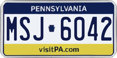 PA license plate MSJ6042