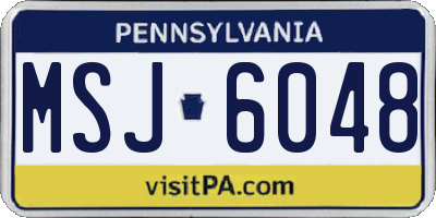 PA license plate MSJ6048