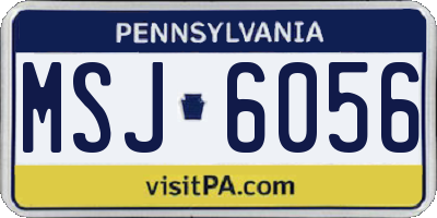 PA license plate MSJ6056