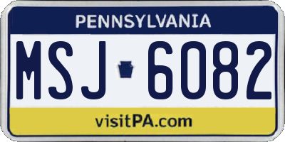 PA license plate MSJ6082