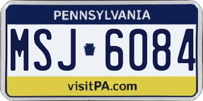 PA license plate MSJ6084