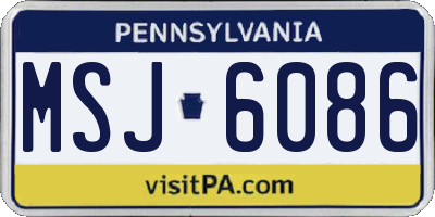 PA license plate MSJ6086