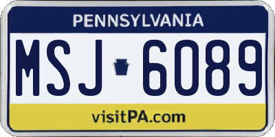 PA license plate MSJ6089