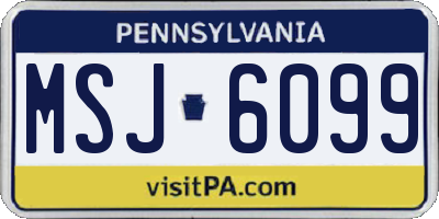 PA license plate MSJ6099