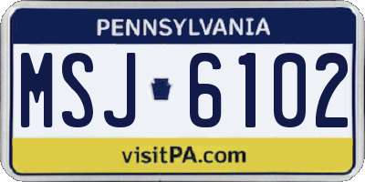 PA license plate MSJ6102