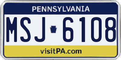 PA license plate MSJ6108