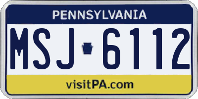 PA license plate MSJ6112
