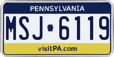 PA license plate MSJ6119