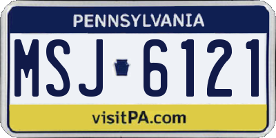 PA license plate MSJ6121