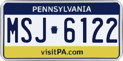 PA license plate MSJ6122