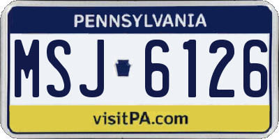 PA license plate MSJ6126