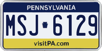 PA license plate MSJ6129