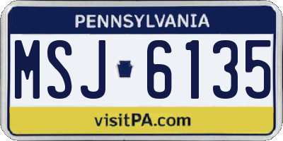 PA license plate MSJ6135