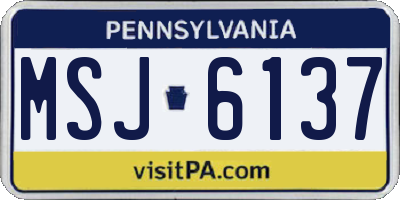 PA license plate MSJ6137