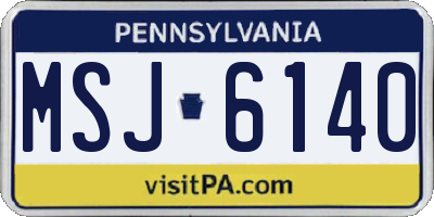 PA license plate MSJ6140