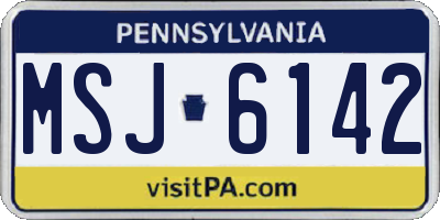 PA license plate MSJ6142