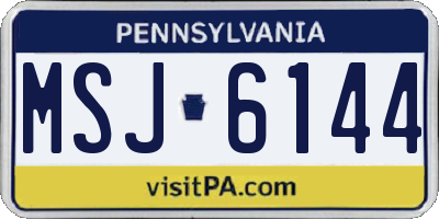 PA license plate MSJ6144