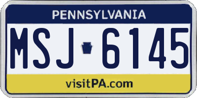PA license plate MSJ6145