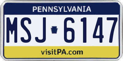 PA license plate MSJ6147