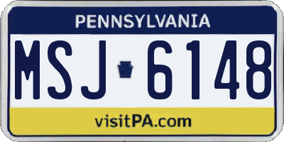 PA license plate MSJ6148