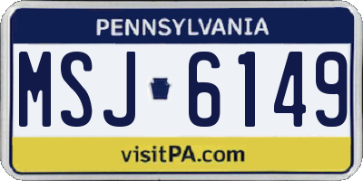 PA license plate MSJ6149