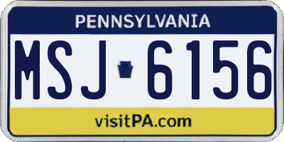 PA license plate MSJ6156