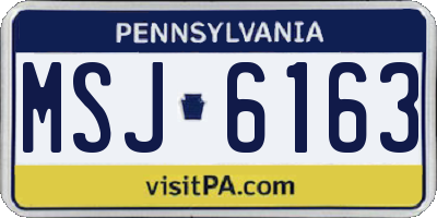 PA license plate MSJ6163