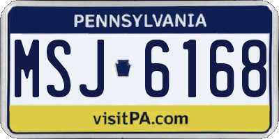 PA license plate MSJ6168