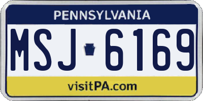 PA license plate MSJ6169