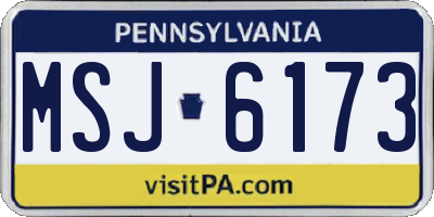 PA license plate MSJ6173