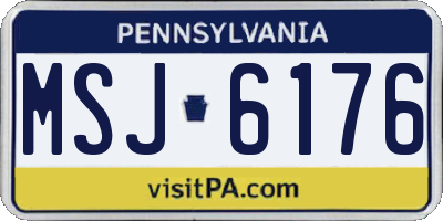 PA license plate MSJ6176