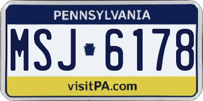PA license plate MSJ6178