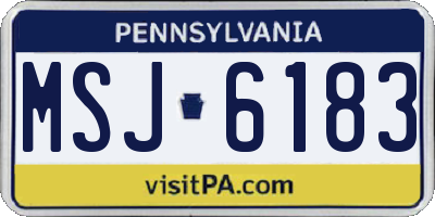 PA license plate MSJ6183