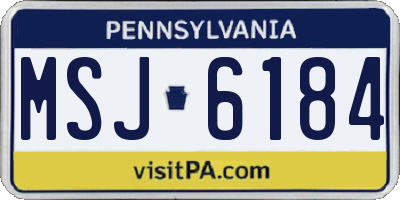 PA license plate MSJ6184