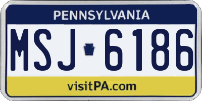 PA license plate MSJ6186