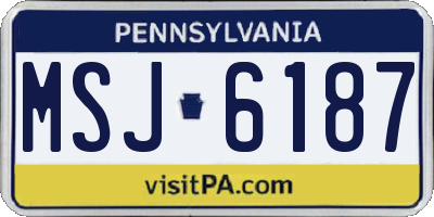 PA license plate MSJ6187