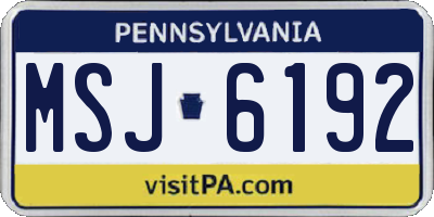 PA license plate MSJ6192