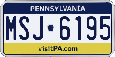 PA license plate MSJ6195