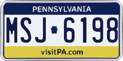 PA license plate MSJ6198