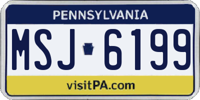 PA license plate MSJ6199