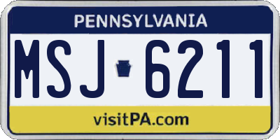 PA license plate MSJ6211