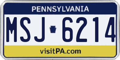 PA license plate MSJ6214