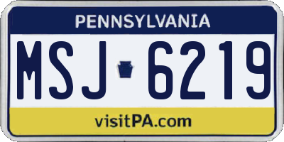 PA license plate MSJ6219